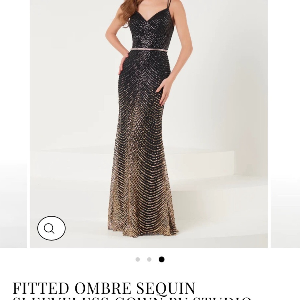 Fitted ombré sequin sleeveless gown by studio 17